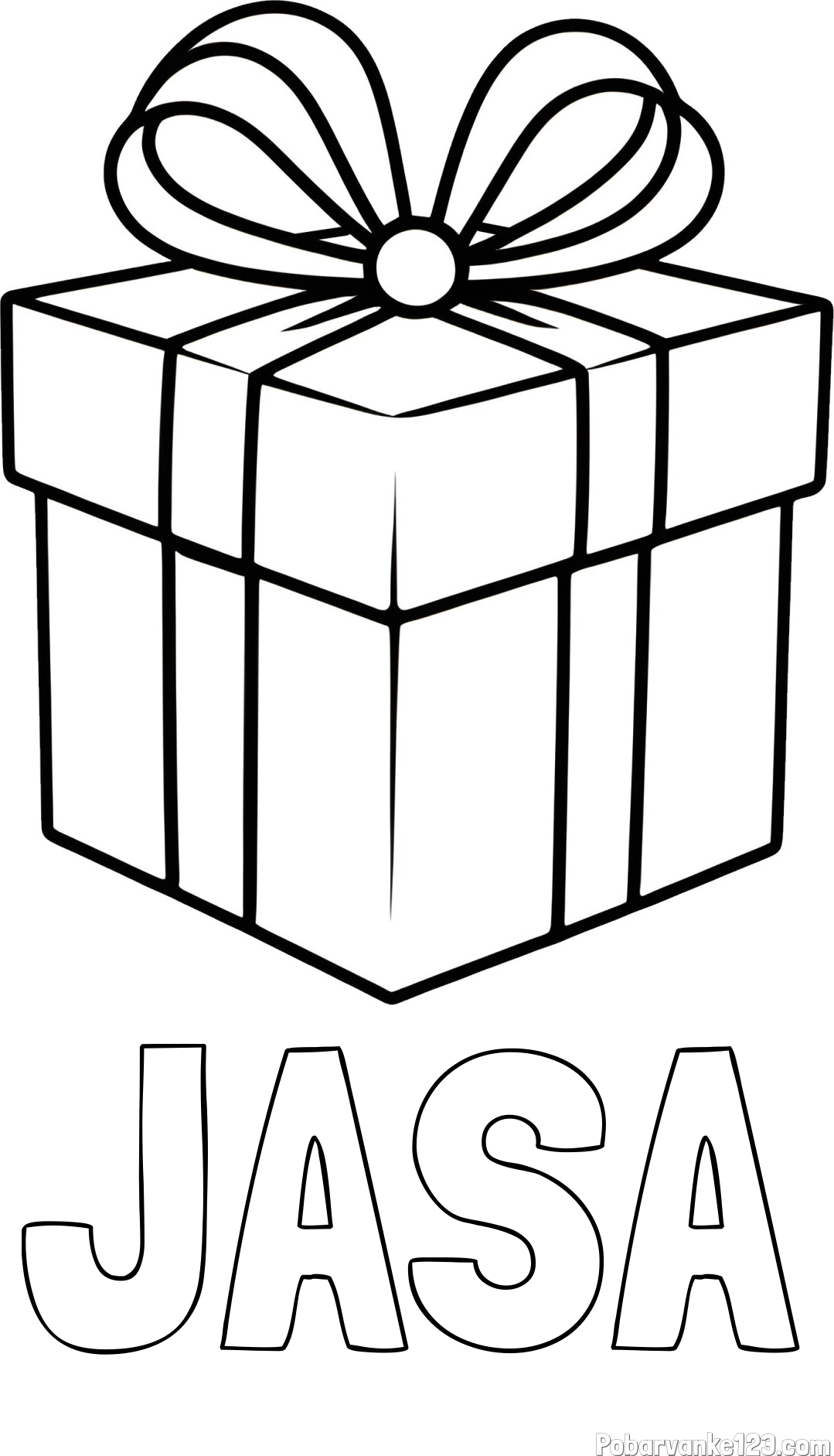 Pobarvanka imena JAŠA in pobarvanka preprostega darila
