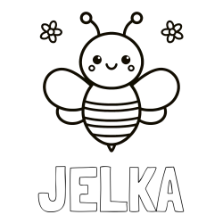Online izdelana pobarvanka - Pobarvanka imena JELKA in otroška pobarvanka čebele