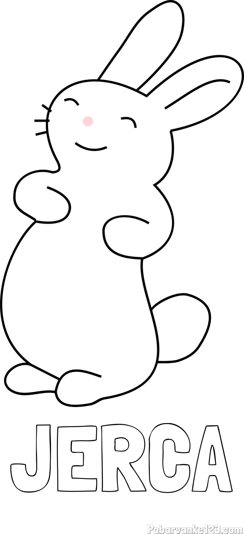 Pobarvanka imena JERCA in pobarvanka nasmejanega zajčka