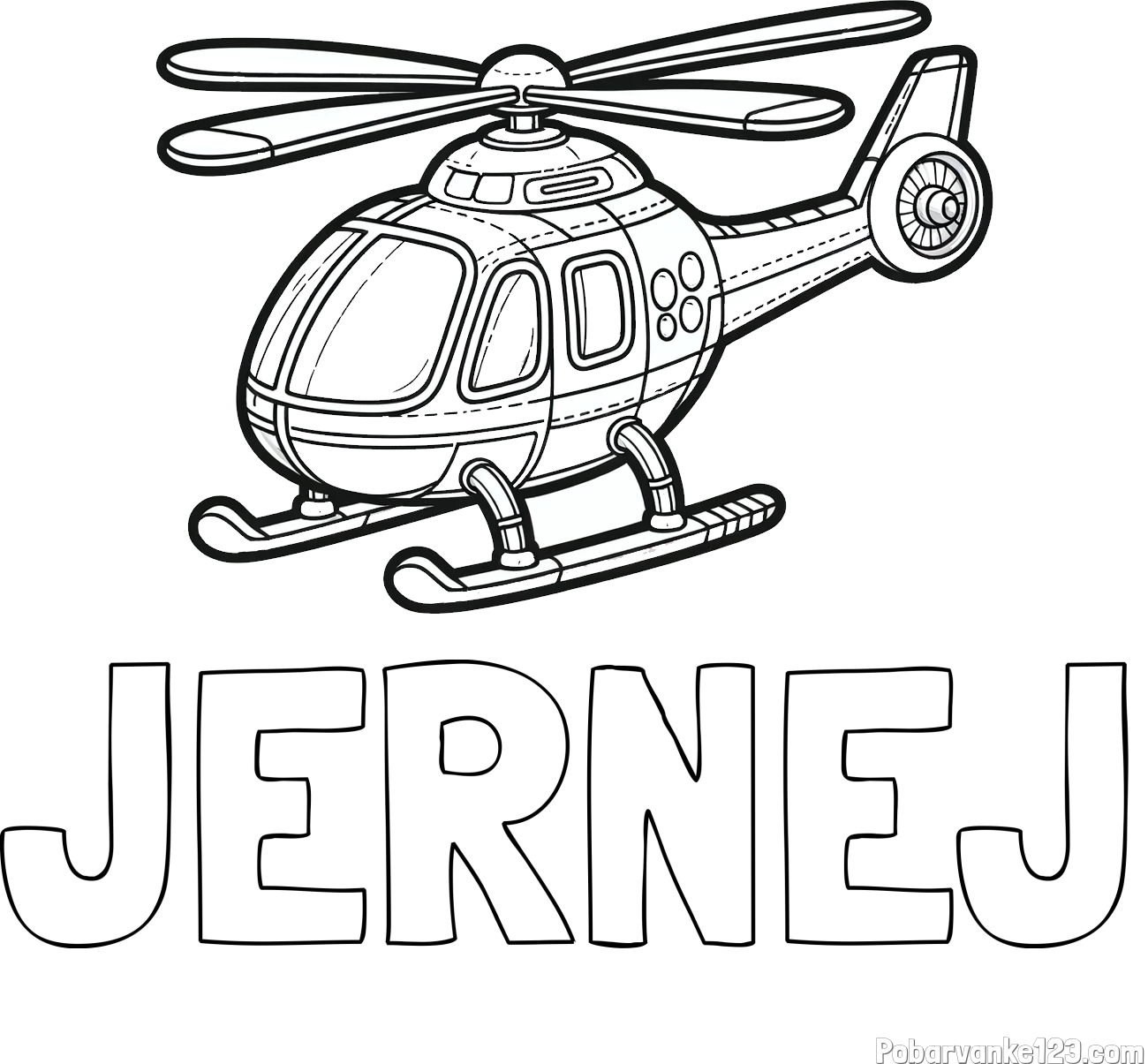 Pobarvanka imena JERNEJ in pobarvanka helikopterja