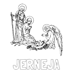 Online izdelana pobarvanka - Pobarvanka imena JERNEJA in pobarvanka angela in Jezusa