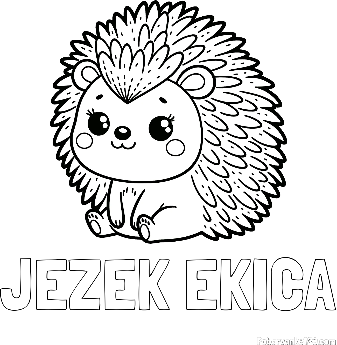 Pobarvanka imena JEŽEK EKICA in pobarvanka nasmejanega ježka
