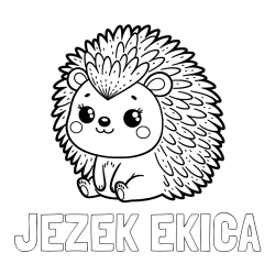 Online izdelana pobarvanka - Pobarvanka imena JEŽEK EKICA in pobarvanka nasmejanega ježka