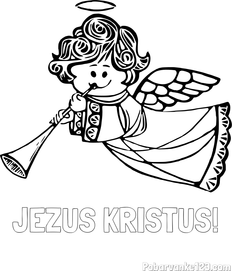 Pobarvanka imena JEZUS KRISTUS! in pobarvanka angelčka