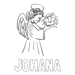 Online izdelana pobarvanka - Pobarvanka imena JOHANA in pobarvanka angela z zvezdo