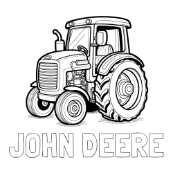 Online izdelana pobarvanka - Pobarvanka imena JOHN DEERE in pobarvanka starega, a lepega traktorja
