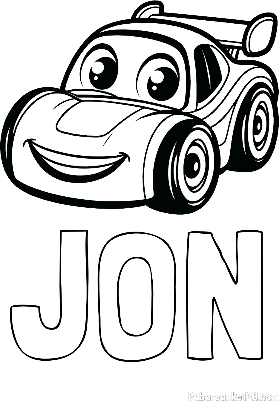 Pobarvanka imena JON
