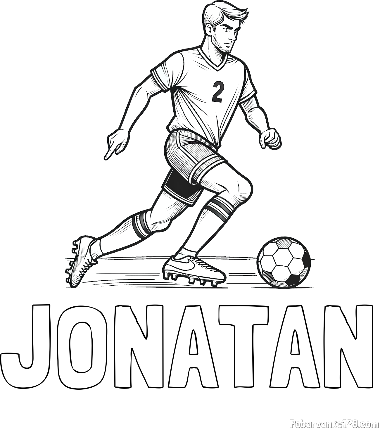 Pobarvanka imena JONATAN in pobarvanka nogometaša