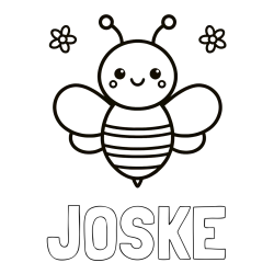 Pobarvanka imena JOŠKE in otroška pobarvanka čebele