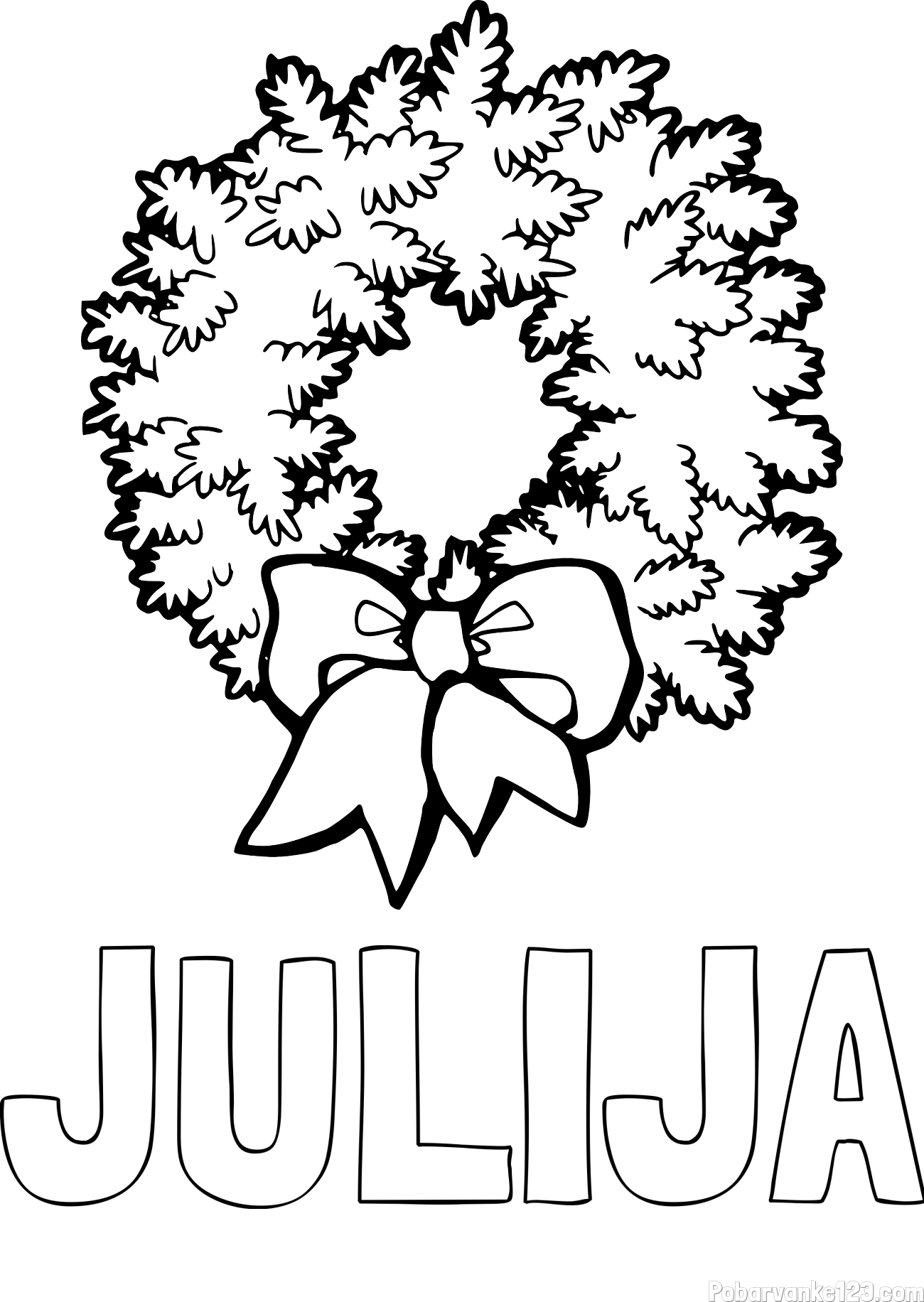 Pobarvanka imena JULIJA in adventni venček