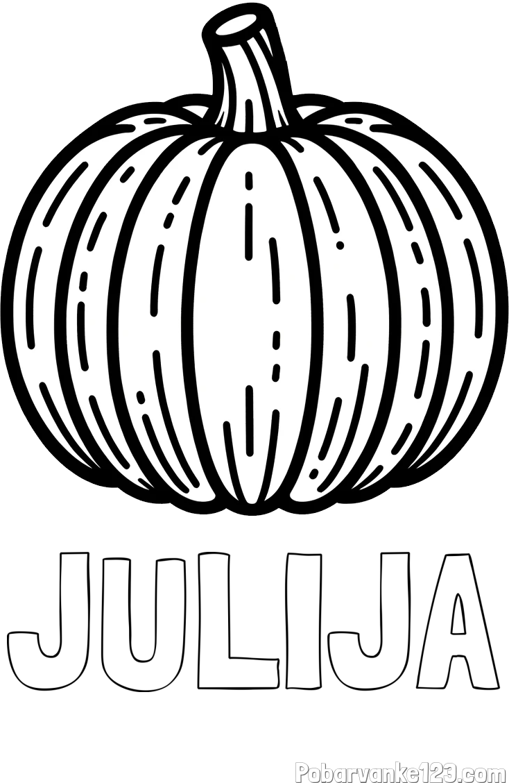 Pobarvanka imena JULIJA in pobarvanka buče