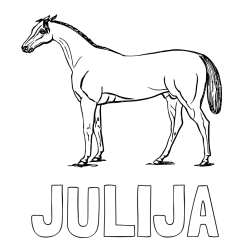 Pobarvanka imena JULIJA in pobarvanka konja