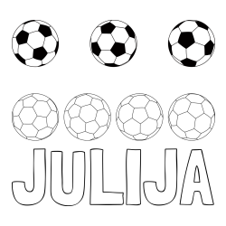 Pobarvanka imena JULIJA in pobarvanka nogometnih žog