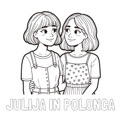 Online izdelana pobarvanka - Pobarvanka imena JULIJA IN POLONCA in pobarvanka dveh najboljših prijateljic