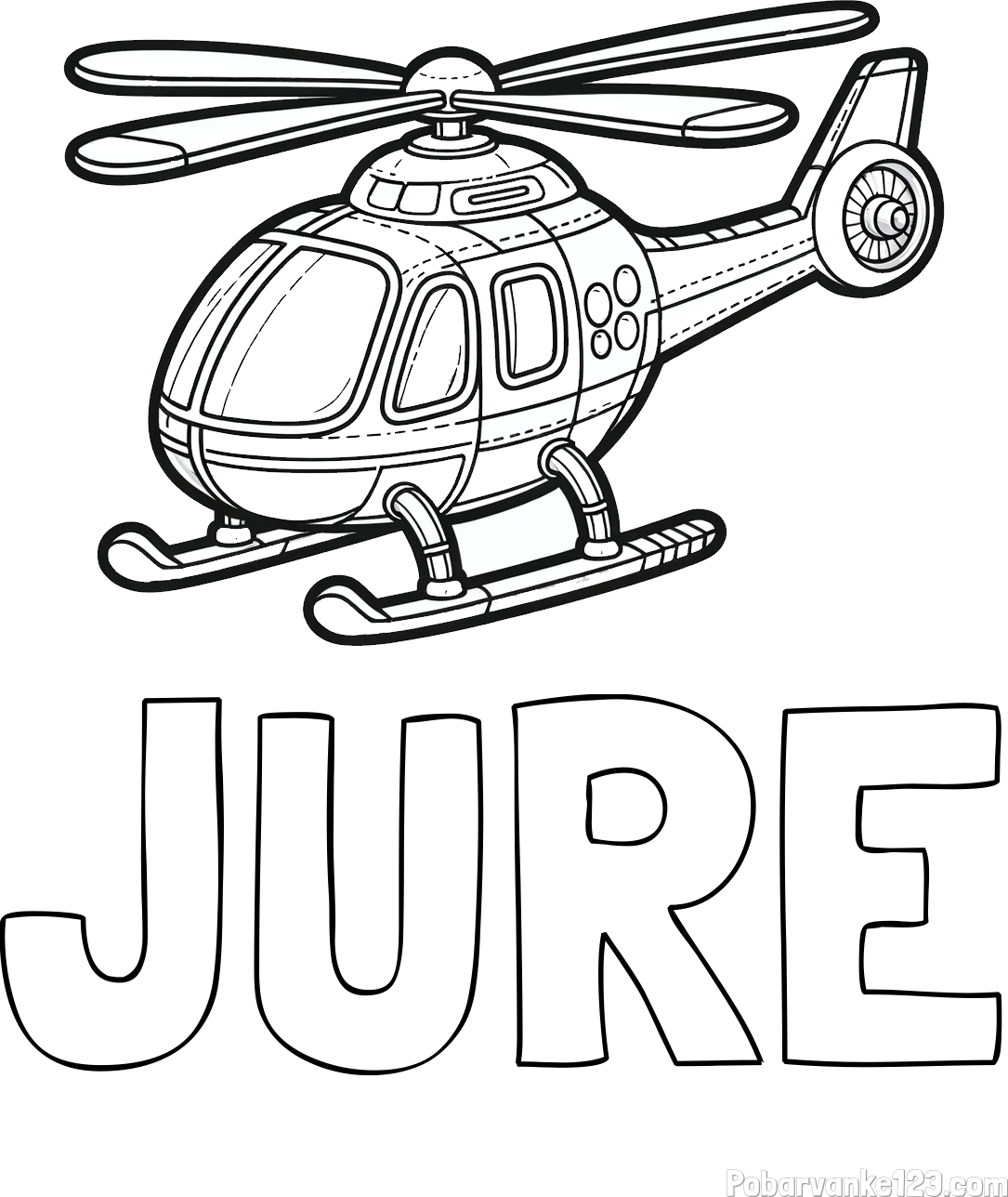 Pobarvanka imena JURE in pobarvanka helikopterja