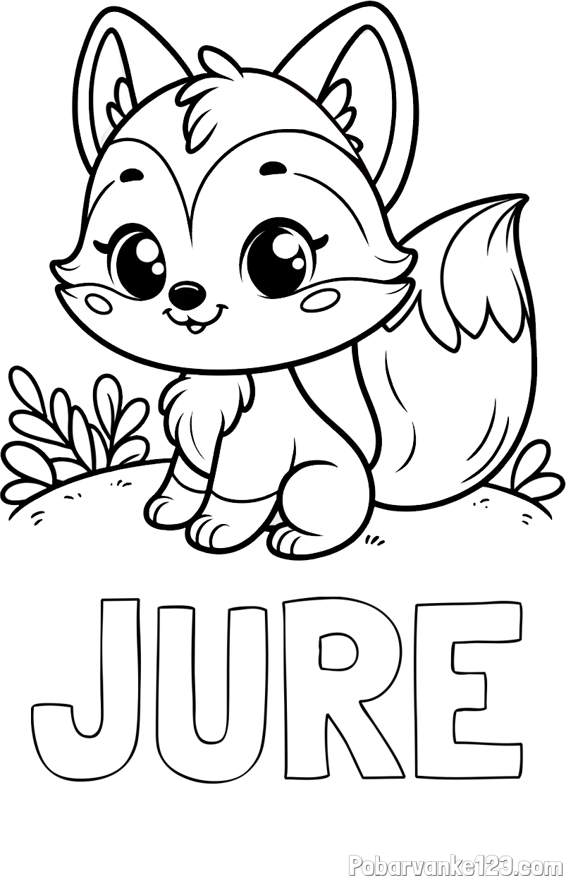 Pobarvanka imena JURE in pobarvanka lisičke