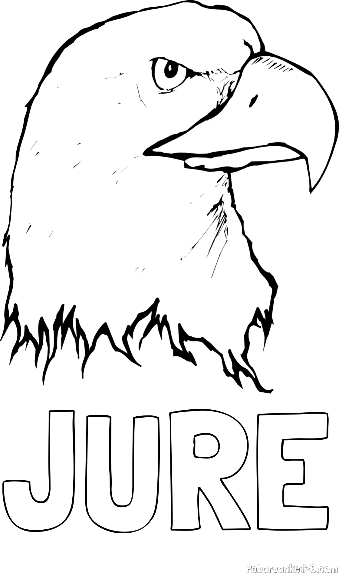 Pobarvanka imena JURE in pobarvanka orlove glave