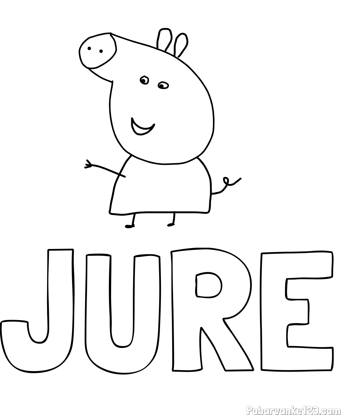 Pobarvanka imena JURE in pobarvanka pujse PEPE 🐽