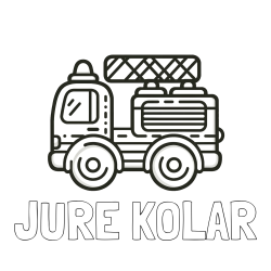 Online izdelana pobarvanka - Pobarvanka imena JURE KOLAR in pobarvanka gasilski avto