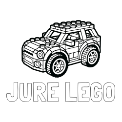 Online izdelana pobarvanka - Pobarvanka imena JURE LEGO in pobarvanka avtomobila sestavljenega iz LEGO kock