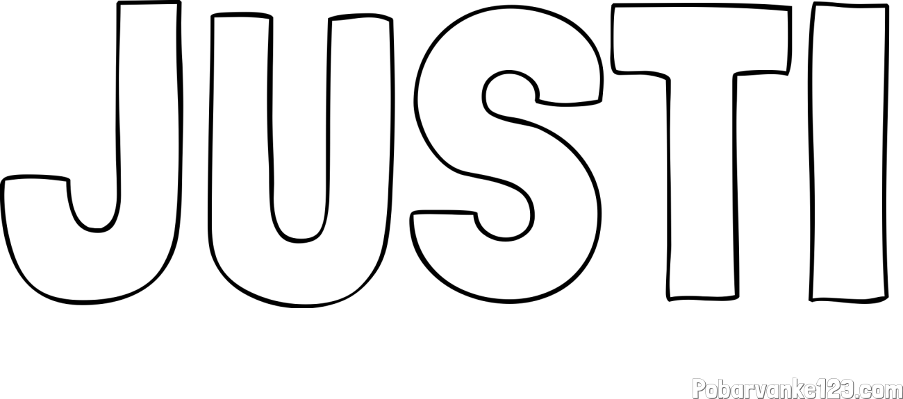 Pobarvanka imena JUSTI