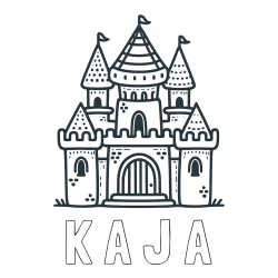 Online izdelana pobarvanka - Pobarvanka imena K A J A in otroška pobarvanka gradu