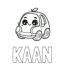 Online izdelana pobarvanka - Pobarvanka imena KAAN in pobarvanka ljubkega avtomobila