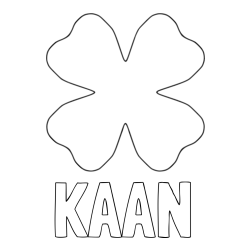 Online izdelana pobarvanka - Pobarvanka imena KAAN in pobarvanka štiriperesna deteljica