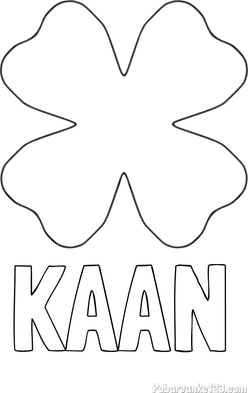 Pobarvanka imena KAAN in pobarvanka štiriperesna deteljica