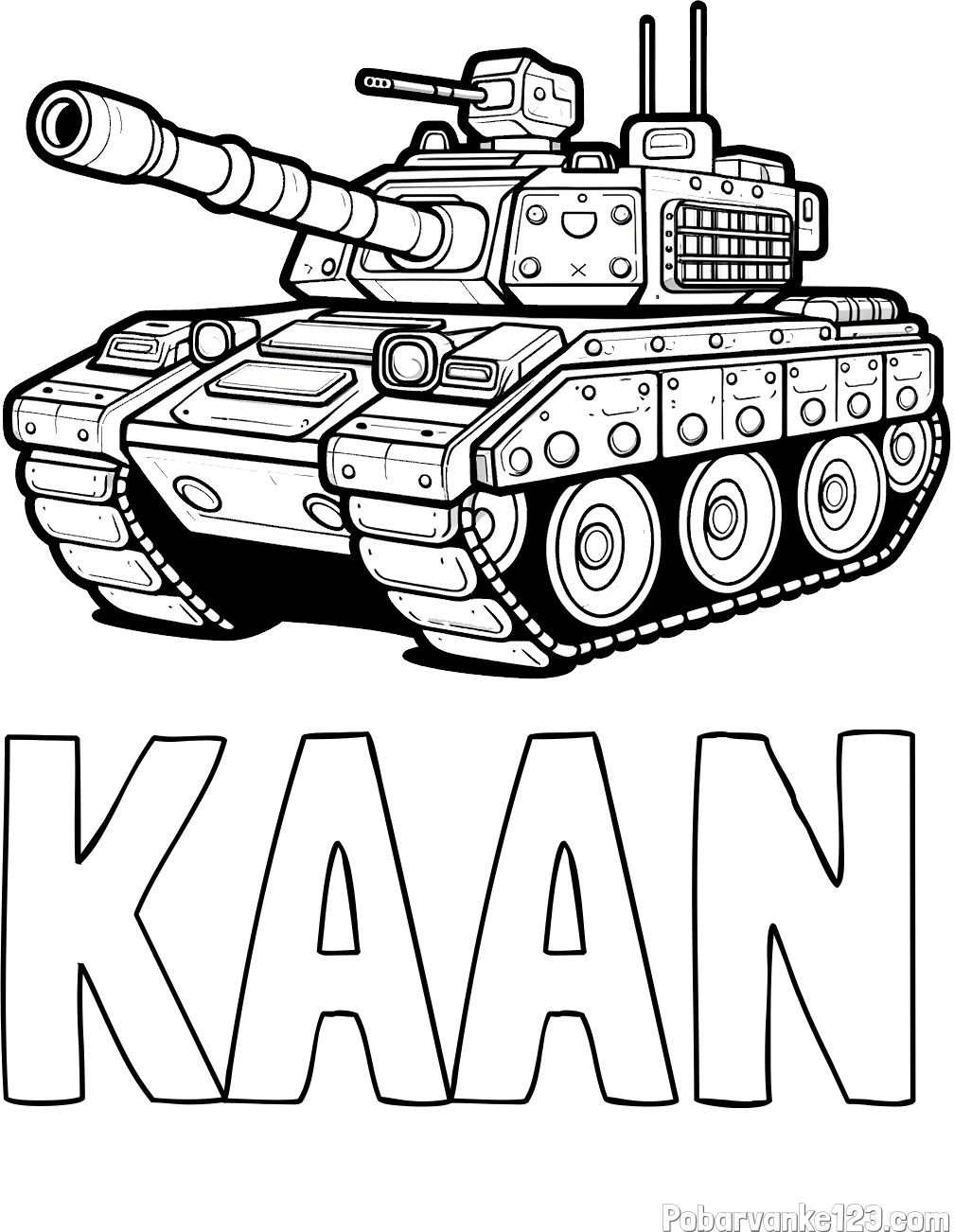 Pobarvanka imena KAAN in pobarvanka tanka