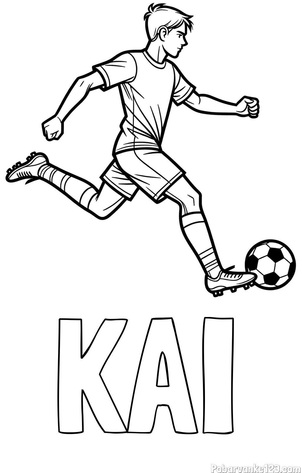 Pobarvanka imena KAI in pobarvanka nogometaša v napadu