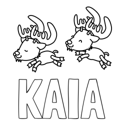 Online izdelana pobarvanka - Pobarvanka imena KAIA in jelenčka