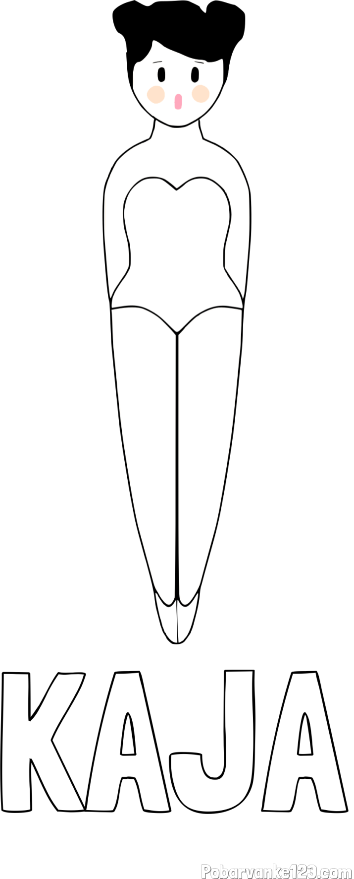 Pobarvanka imena KAJA in enostavna pobarvanka baletke