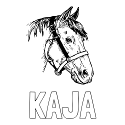 Pobarvanka imena KAJA in konjska glava