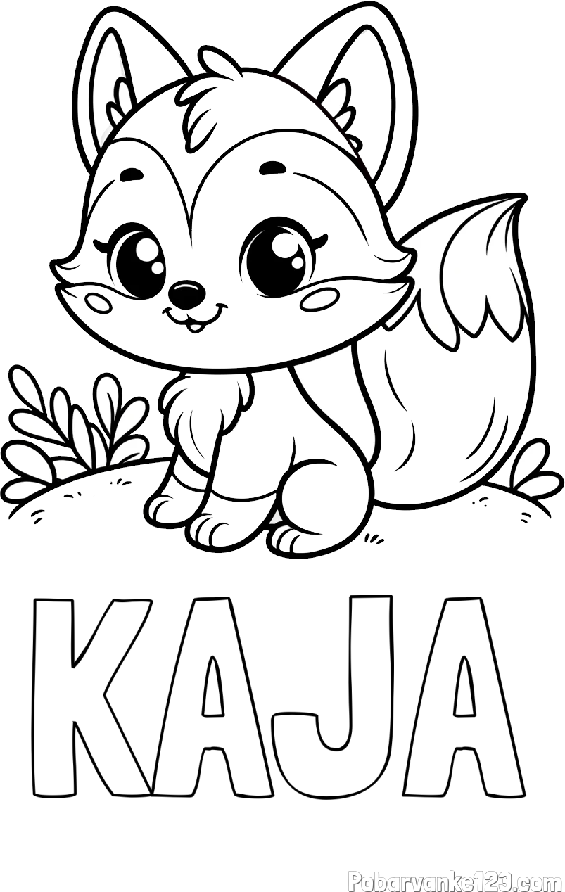 Pobarvanka imena KAJA in pobarvanka lisičke