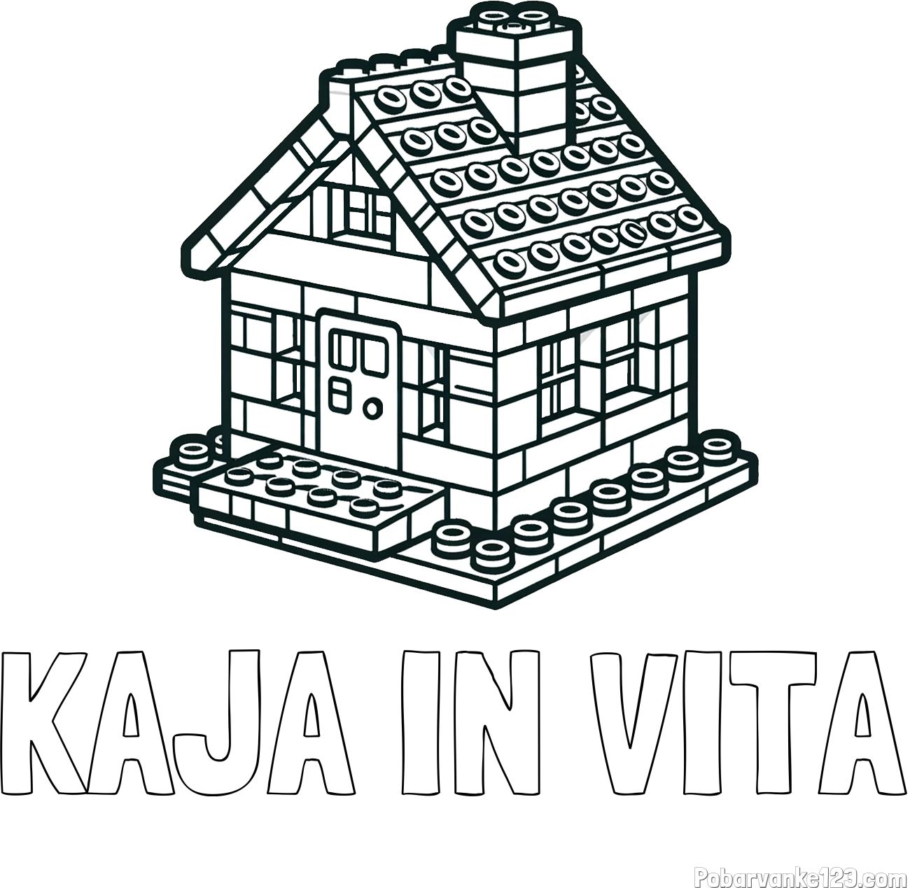 Pobarvanka imena KAJA IN VITA in pobarvanka LEGO hiške