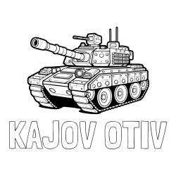 Online izdelana pobarvanka - Pobarvanka imena KAJOV OTIV in pobarvanka tanka