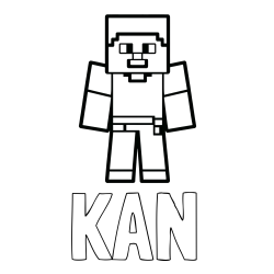 Online izdelana pobarvanka - Pobarvanka imena KAN in pobarvanka Minecraft figurice