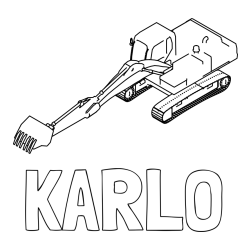 Online izdelana pobarvanka - Pobarvanka imena KARLO in pobarvanka bagra