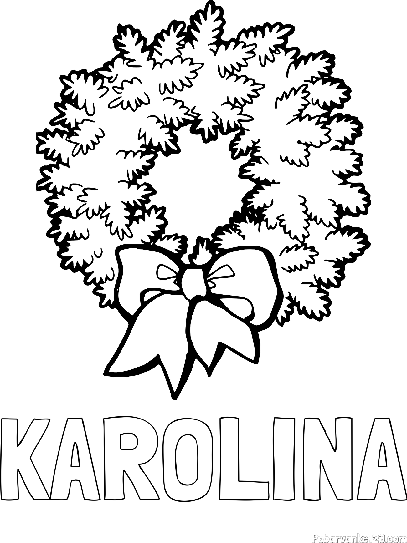 Pobarvanka imena KAROLINA in adventni venček