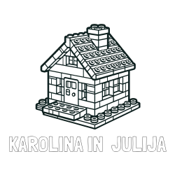 Online izdelana pobarvanka - Pobarvanka imena KAROLINA IN  JULIJA in pobarvanka LEGO hiške