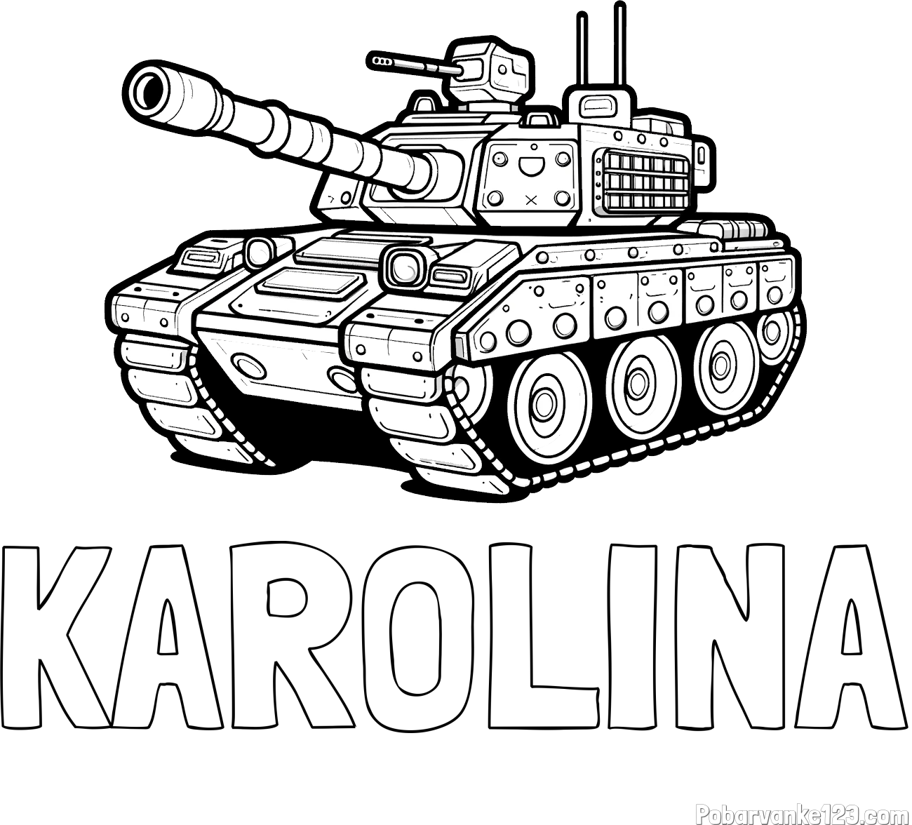 Pobarvanka imena KAROLINA in pobarvanka tanka