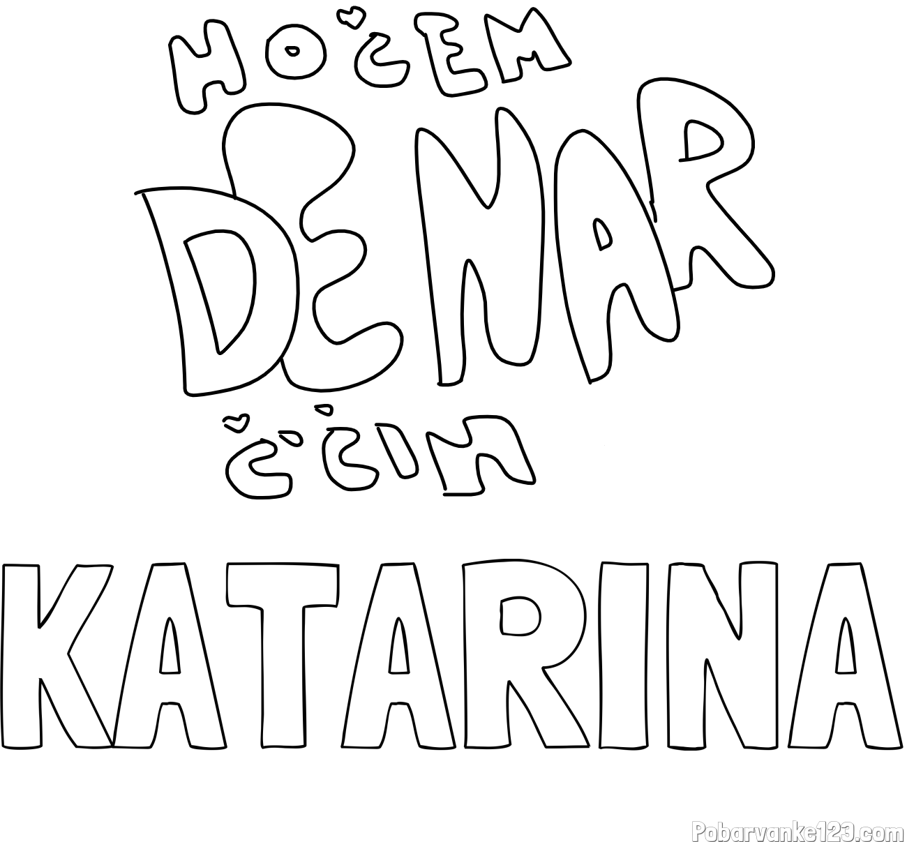 Pobarvanka imena KATARINA in pobarvanka Hočem denar 💲