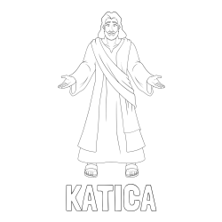 Online izdelana pobarvanka - Pobarvanka imena KATICA in pobarvanka Jezusa Kristusa