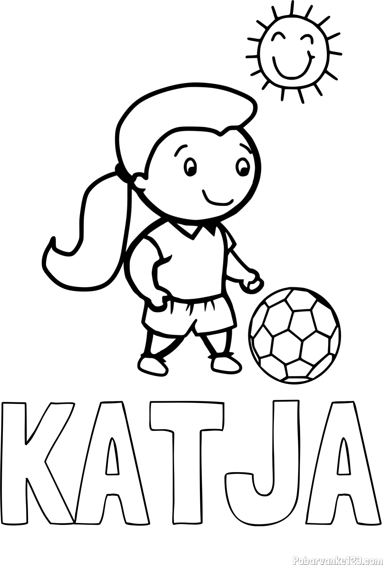 Pobarvanka imena KATJA in pobarvanka nogometašice