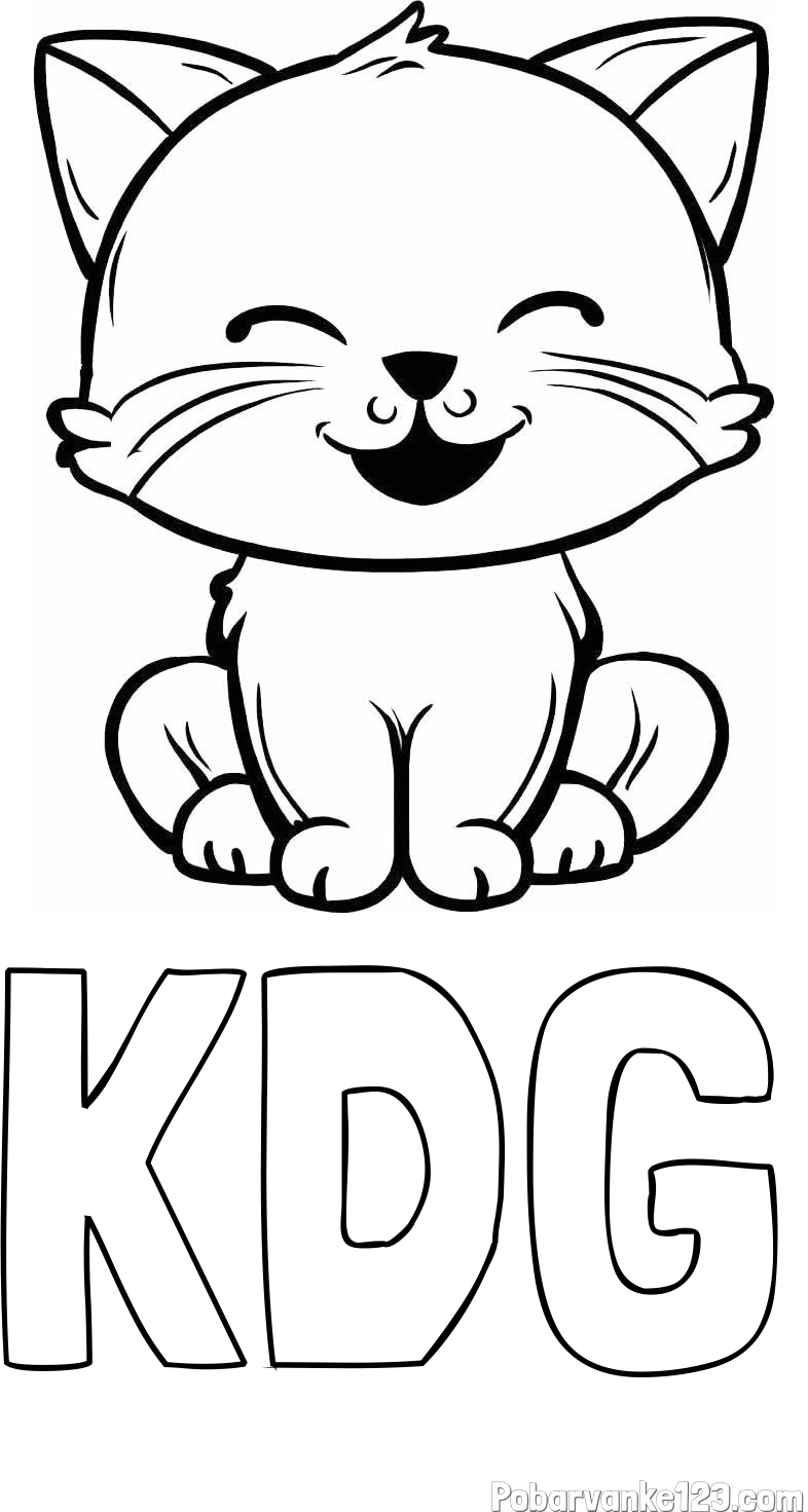 Pobarvanka imena KDG in pobarvanka prikupne mačke
