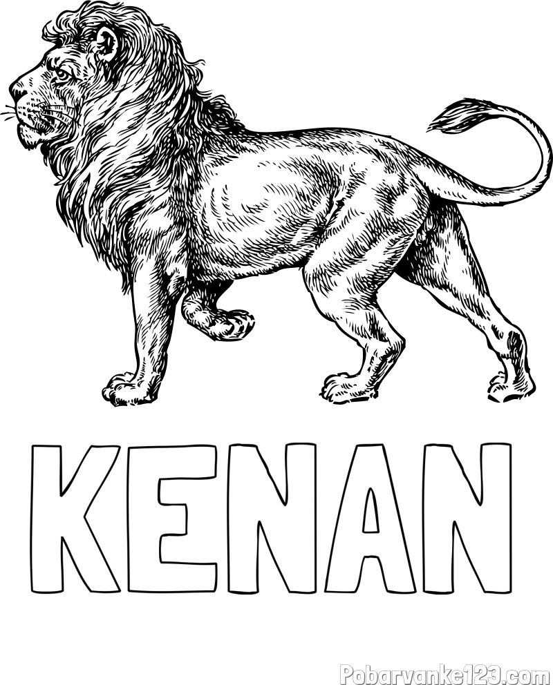 Pobarvanka imena KENAN in pobarvanka leva