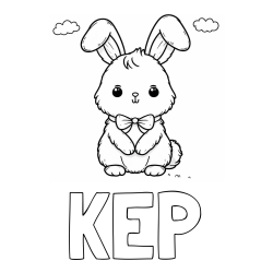 Online izdelana pobarvanka - Pobarvanka imena KEP in pobarvanka prikupnega zajčka