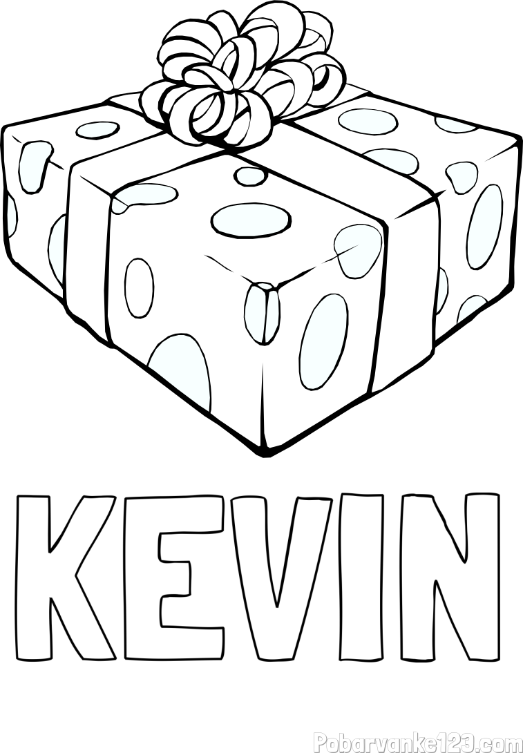 Pobarvanka imena KEVIN in božično darilo