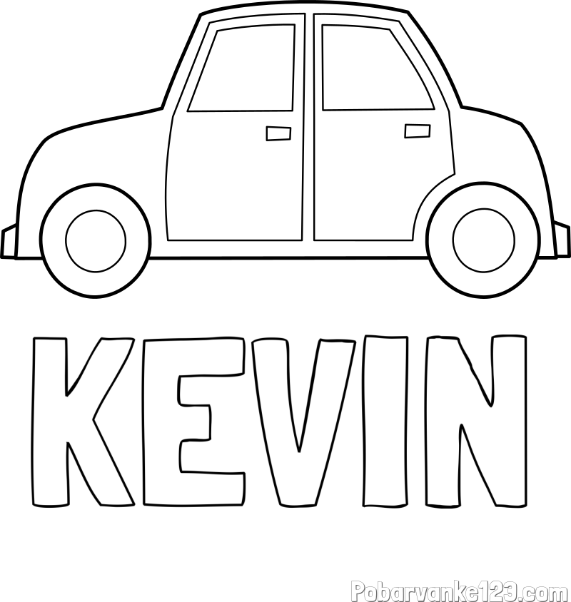 Pobarvanka imena KEVIN in pobarvanka avta